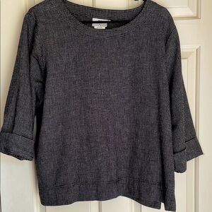 Hot Cotton Black & Gray Women's linen and cotton Top size large